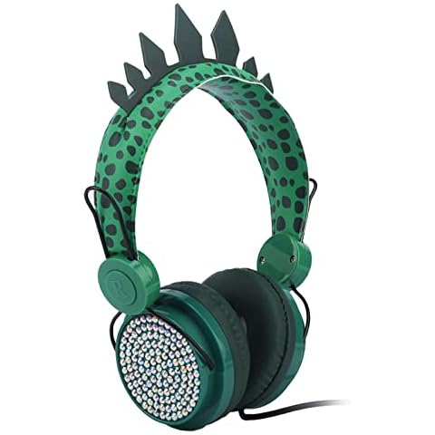 AUTUUCKEE Dinosaur Kids Headphones Boys with Microphone for Girls Children Teens, On Ear Headphones with HD Sound, Wired Headphones with 3.5mm Jack (Green) Cover