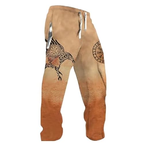 DUHENWU Pantalones de chándal vikingos impresos en 3D para hombre, informales, holgados, con cordón, ropa de calle, pantalones de chándal de cintura elástica, pantalones de chándal para otoño e | Ya disponible en tu tienda friki favorita! En mundofriki.es!