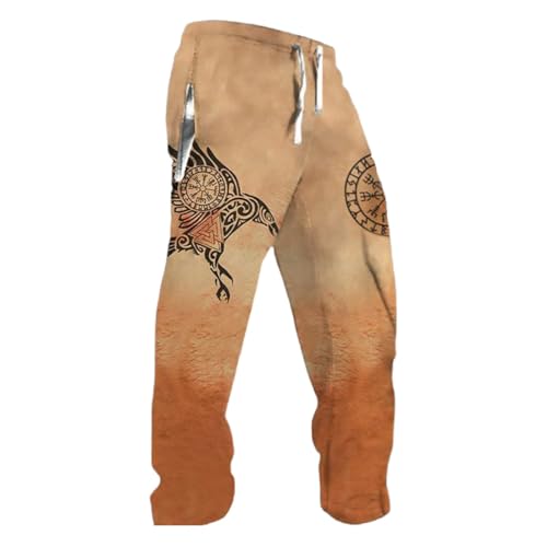 DUHENWU Pantalones de chándal vikingos impresos en 3D para