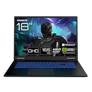 Gigabyte Gaming A18 Laptop - 18“, 165Hz WQXGA, AMD Ryzen 7 260, RTX 5070, 32GB DDR5 5600MHz, 1TB Gen4 SSD, Windows 11 Home, 2 Jahre Garantie, Dolby Atmos, Gaming A18 3WHK3DEC64SH