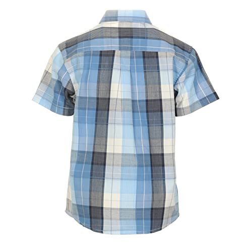 Image of Gioberti Boys Casual Plaid Checked Short Sleeve Button Down Shirt