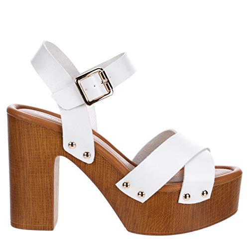 Image of Limelight April Apple - Women's Faux Wooden High Heeled Platform Dress Sandals