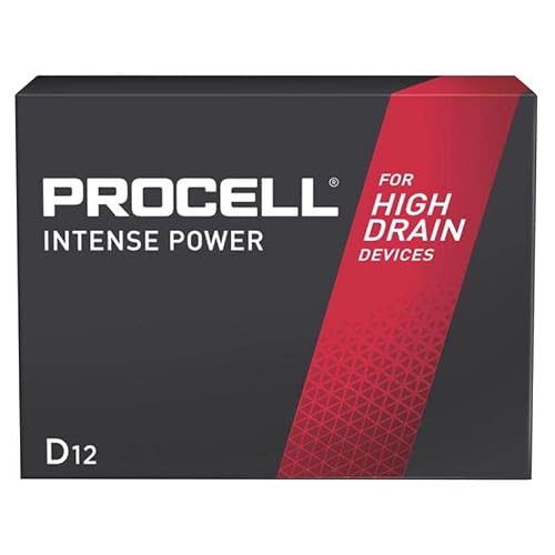 Procell Alkaline Intense Power D, 1.5V Batteries Pack of 12