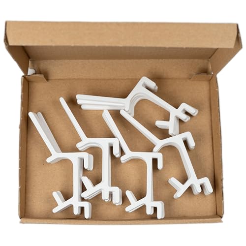 20er Set Garnrollenhalterung passend für IKEA Skadis Lochwand in weiß – Optimale Aufbewahrung für Nähgarnkonen (bis 40mm Ø) und Unterfadenspulen (bis 20mm Ø) – Robuste Halter aus hochwertigem Material
