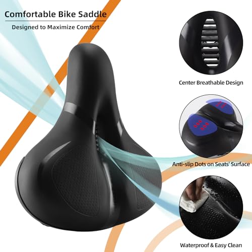 Image of ROCKBROS Bike Seat Cushion Soft Wide Bicycle Seat for Peloton, Road