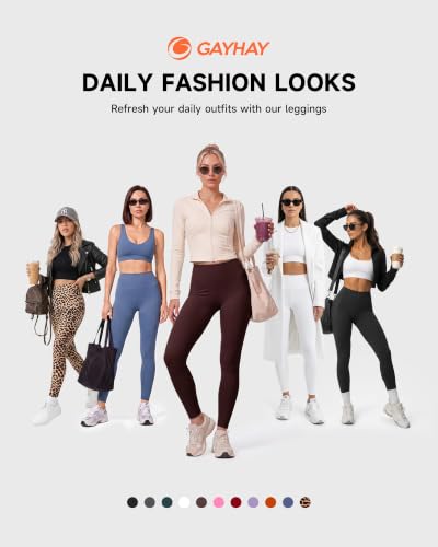 Image of GAYHAY High Waisted Leggings with Pockets for Women - Buttery Soft Yoga Pants for Gym Workout, Athletic Running