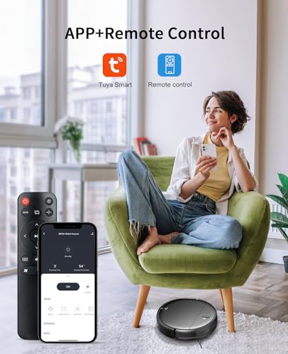 2-in-1 Robot Vacuum and Mop for Hard Floors and Carpets, Self-Charging with Wi-Fi/App/Voice Control - Ideal for Pet Hair