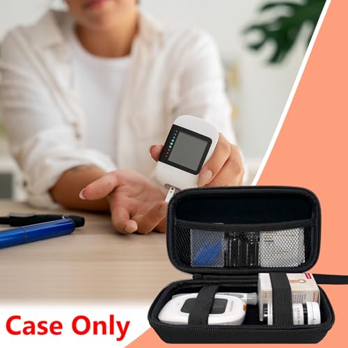 Diabetic Supplies Travel Case, Carrying Case Organizer For Diabetes Testing Kit, Blood Glucose Monitor Kit with Meter, Blood Sugar Test Strips, Lancets, Lancing Device, Alcohol Wipe (Case Only) - Image 5