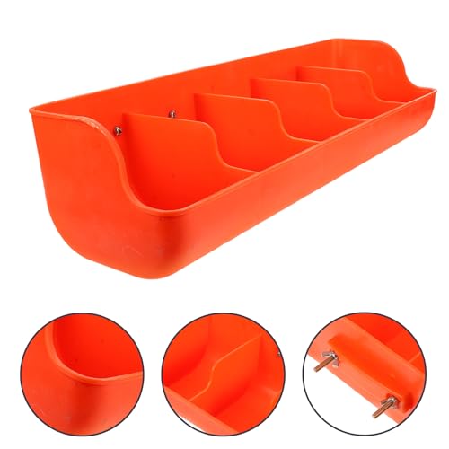 Mangeoire pour porcs murale anti-gaspillage orange à compartiments - 5