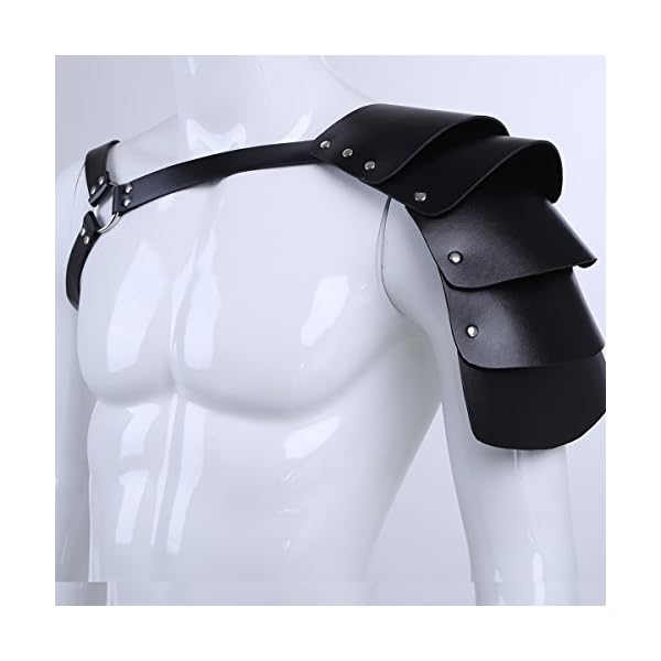 YiZYiF Harness aus Ultrabequem PU Leder Herren Brust Harness Bondage Geschirr Harnais Erotik Dessous Rüstung (Schwarz)