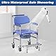 bimiti Toilettenstuhl Faltbar für Senioren, Toilettenstuhl mit Rollen and Anti-roll-Over Pedale, Rollstuhl mit Toilette für Patienten Senioren Behinderte und Schwangere, Bis 150 kg Belastbar