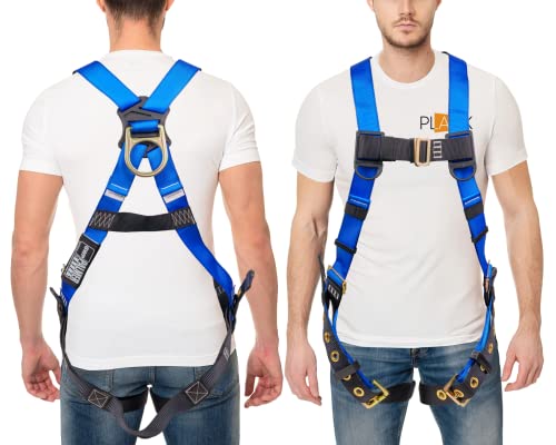Image of Construction Harness 5 Point Adjustment, Back D-Ring, Grommet Legs, Multiple Styles I OSHA ANSI Compliant