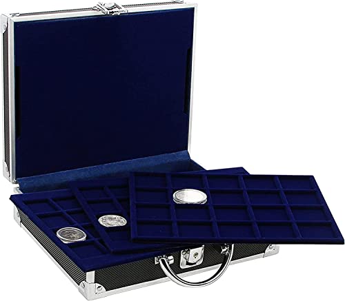 Safe 9801 malette numismatique Noir - avec 6 Plateaux pour 200 pièces de différents diamètres - Collector Pieces 2 Euros, pièces commémoratives et Bien Plus