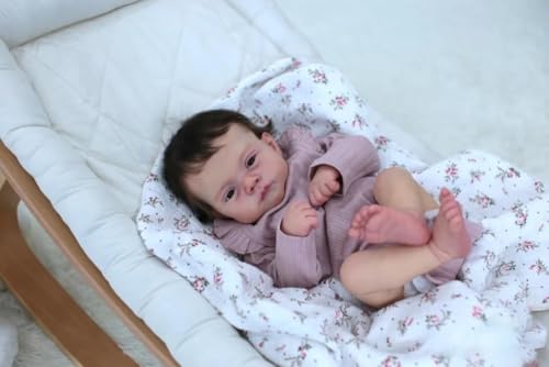 Enjoy with Love Neue 18inch Reborn Baby Puppe Lily Handgemachte 3D Haut Multiple Layers Malerei Sammelbare lebensechte Kunst Puppe – Bild 3