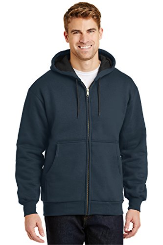 Armycrew Men's Heavyweight Full Zip Hoodie with Thermal Lining - Navy - 6XL
