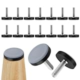 JTgugu 16x Möbelgleiter Teflon PTFE Stellfüße M6 Ø 25mm, Teflongleiter Zum Schrauben Möbelfüße Gleiter mit Gewinde, Verstellbare Nivellierfüße Möbel, für Stühle Tisch Schrankbe & Sofas