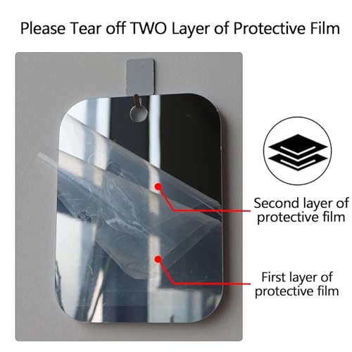 Image of Shatterproof Shower Mirror for Shaving with Hook (Larger 10.7x8 inch)30% Cheaper Than the Original,Unbreakable Plexiglass Makeup Mirror,Largest Bathroom Wall Hanging,Portable Handheld Camping