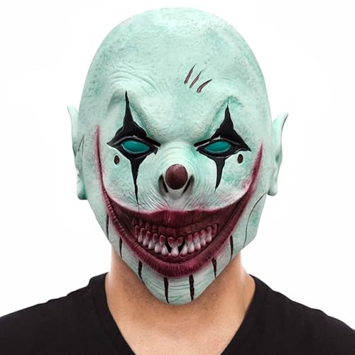 Ycaaeo Clown Maske des Grauens aus Latex, Horror Clown Maske, Realistische CLown-MAske, Cosplay Evil Grusel MAske für Kinder und Erwachsene, Fasching und Horror Party Ycaaeo Clown Maske des Grauens aus Latex, Horror Clown Maske, Realistische CLown-MAske, Cosplay Evil Grusel MAske für Kinder und Erwachsene, Fasching und Horror Party