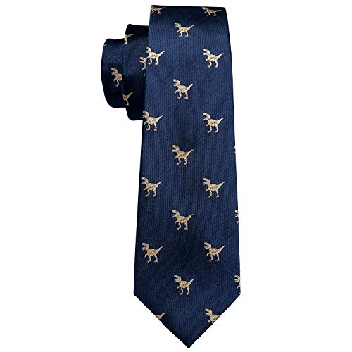Image of Barry.Wang Silk Ties for Men Fun Necktie and Tie Clip Set for Wedding Party Business Formal Extra Long