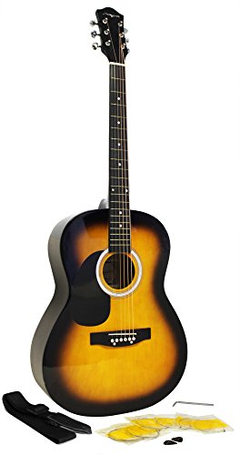 Martin Smith Kit guitare acoustique pour gaucher avec cordes marron