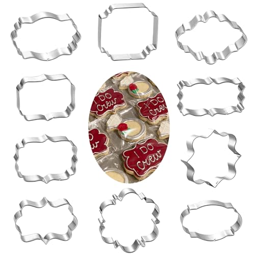 Keboyoe 10 Piezas Cortadora de Galletas Cortadores de Galletas Geométricos Moldes Galletas de Acero Inoxidable Molde de Galletas de Metal para Hacer Galletas,Pasteles,Hornear