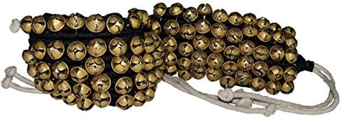 Ghungroo Pair Dancing Bells Handmade Indian Classical Dance Accessories Black Pad 5 Line (14 No. Ghungroo)