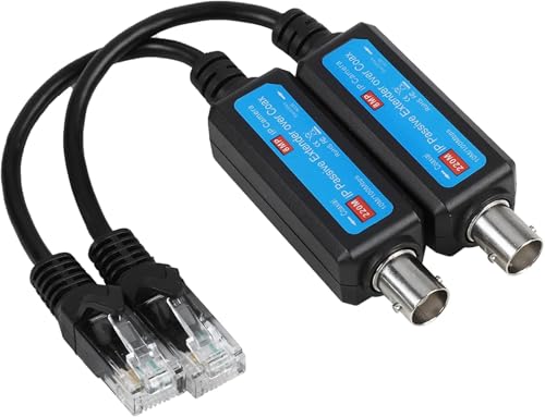 Coax Cable to Ethernet Adapter 1Pair 10/100Mbps 1CH Passive IP Network Coaxial Transmitter Receiver Extender for IP NVR Camera