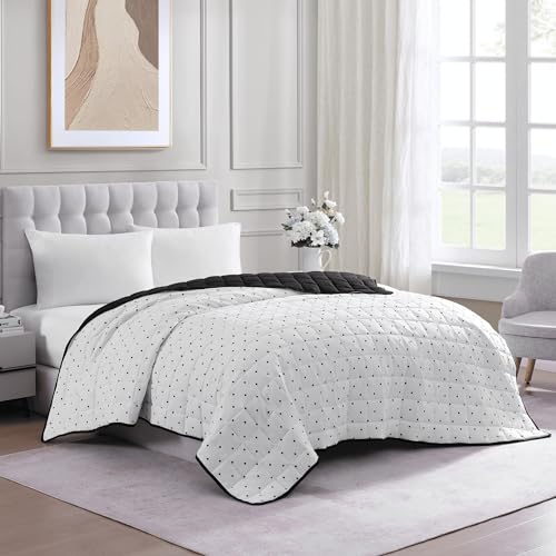 Casa Platino Bed Blanket Queen Size - Pre-Washed Quilted Blanket - Lightweight Queen Size Blanket - All Season Queen Blanket - Reversible Down Alternative Blanket Queen Size - Polka Dot thumb #5