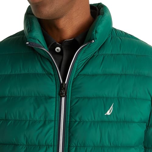 Image of Nautica Men's Reversible Quilted Puffer Jacket -Midweight Mechanical Stretch Winter Coat