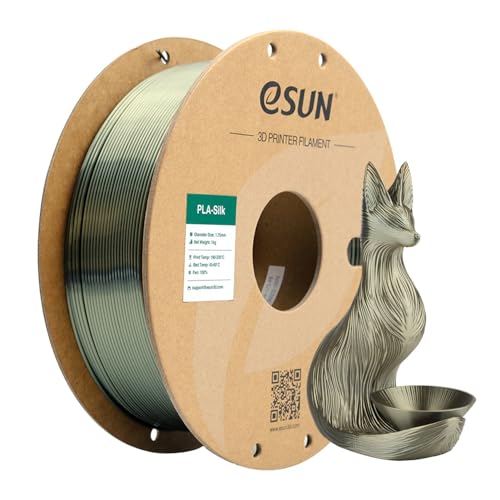 Image of eSUN Silk PLA Filament Bronze Shinny 3D Printing PLA Filament 1.75mm Dimensional Accuracy + /- 0.03mm, 1kg Carboard Spool (2.2lbs) 3D Printer Filament, Bronze