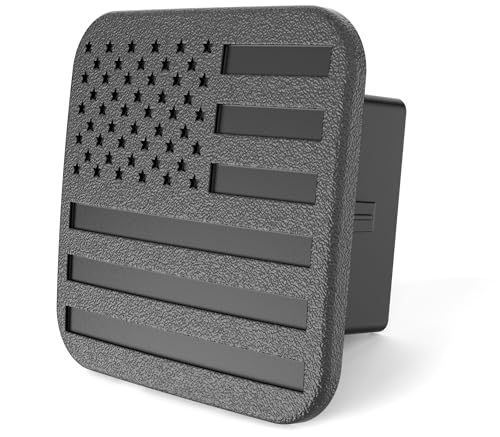 eVerHitch 2 Black American Flag Hitch Plug Cover for 2 Inch Receiver Heavy Duty Rubber Trailer Hitch Cover for Trucks SUV Tow Hitch Receiver Plug No Pin Needed (Fit 2 receivers)
