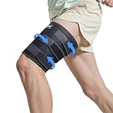 Hamstring Compression Sleeve with [Anti-slip Rubber Strips], Hamstring & Thigh Brace for Pulled Groin Muscle, Sprains, Tendonitis, Sciatica Pain and Sports Recovery - Thigh Wrap for Men & Women
