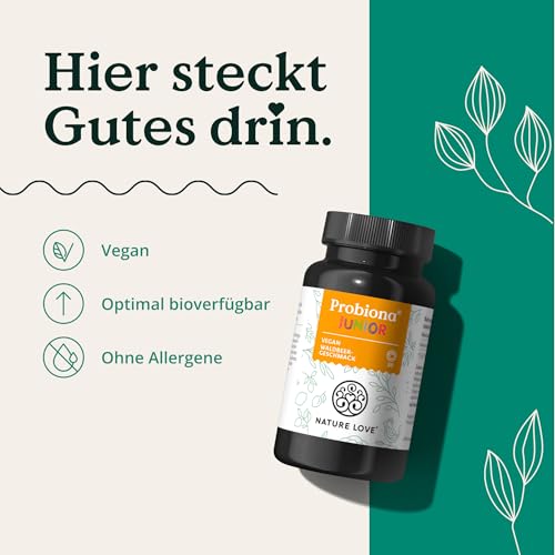 NATURE LOVE® Probiona Junior - 45g Pulver - Darmbakterien für Kinder ab 4 Jahren - 5 Bakterienstämme - mit Lactobacillus (Milchsäurebakterien), Bifidobacterium und Inulin - vegan & laborgeprüft 4
