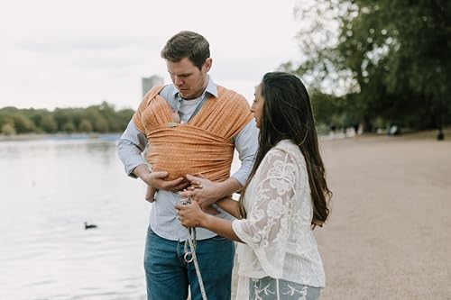 Image of Boba Baby Wrap Carrier - Original Baby Sling Carrier for Newborns (7-35 lbs), Soft, Secure, Hands-Free & Ergonomic, Ideal for Comfortable Bonding, New Parents (Serenity Cork)