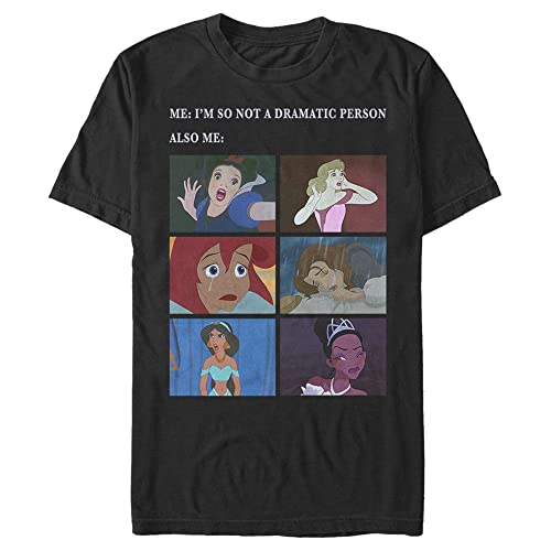 T-Shirt Disney Princesse Drama Meme Noir XXL Coupe Grande pour Homme