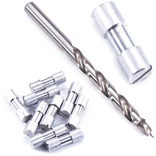 Corby Bolt Fasteners (10 Pack) with Step Drill for DIY Handles &amp; Knife Handle Repair - USA Size (0.312 x 0.250 x 0.96 Inch) - (Aluminum) - for Full Tang Fixed Blades
