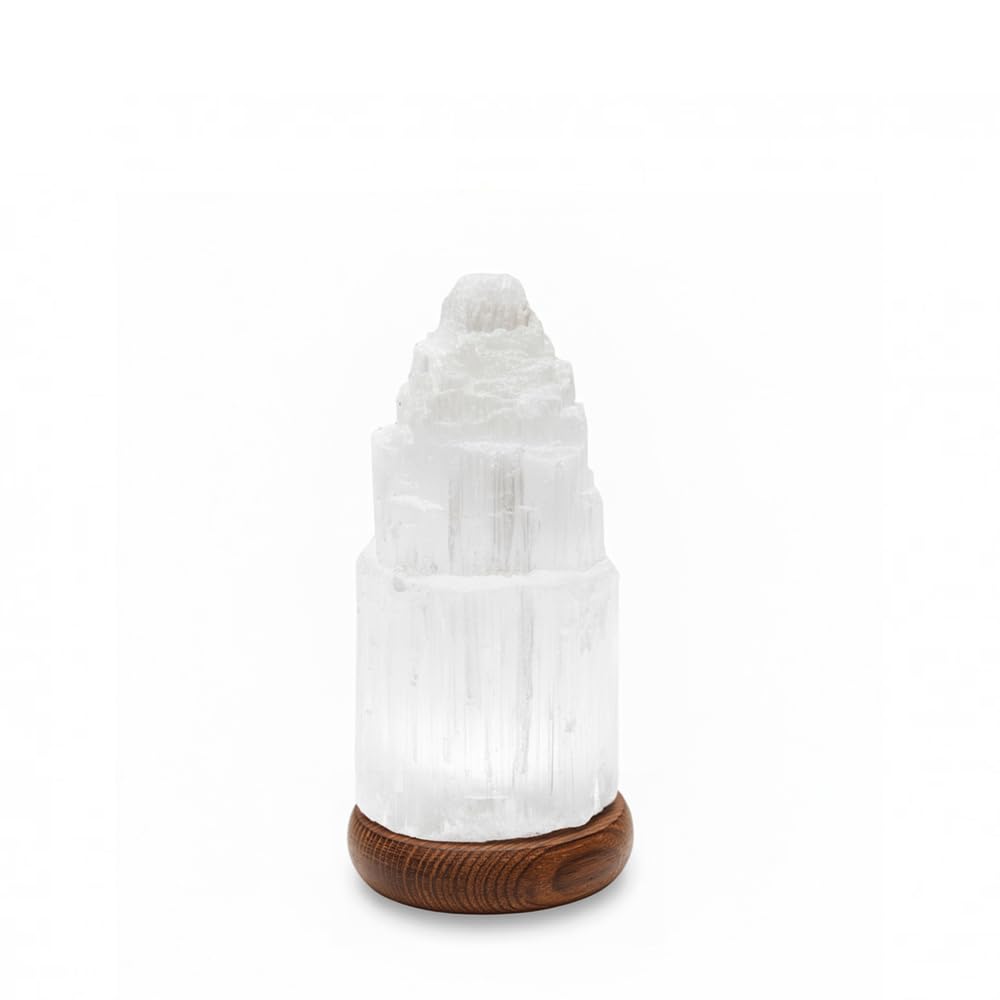 Imagen de catálogo asociada a AROMASENSES | Lámpara de Selenita Natural 20 cm Catedral | Luz Ambiental Relajante | Limpieza E