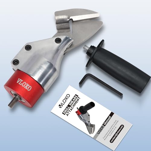 VlOXO Metal Shears Drill Attachment,Sheet Metal Cutter with 360 Degree Pivoting Handle Professional Sheet Metal Tools for Cut Steel, Sheet Metal Cutter Drill Attachment Can Curved and Straight Cutting by VLOXO - Image 9