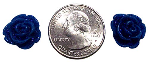 9 Pairs Multi Colors Rose Flowers Acrylic Nylon Plastic Post Earrings Medical Hypoallergenic No Metal Studs Sensitive Ears Women #TOP2