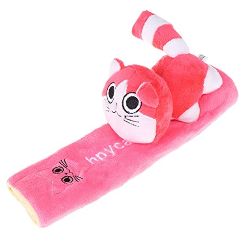 Image of Katutude Car Seat Belt Cushion Car Seat Belt Strap Cover, Cute Animal Plush Shoulder Strap Pad Seat Belt Cover Adjustable Super Soft Belt Protector for Kids Adults, Red Cat