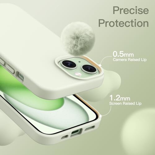 Image of JETech Silicone Cover Case for iPhone 15 6.1-Inch, Silky-Soft Touch Full-Body Protective Phone Case, Shockproof Cover (Green)