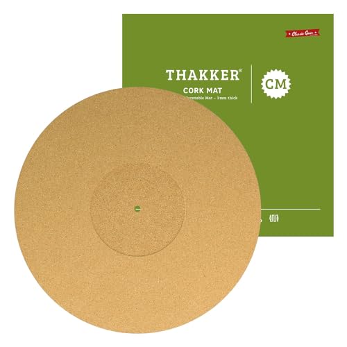 THAKKER Cork Mat - Plattentellerauflage aus feinstem Kork - Natur | 3mm stark | 295mm Durchmesser | für 12’ Plattenteller