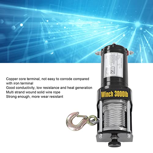 Winche eléctrico mini 24V con control remoto y cable acero miniatura 2