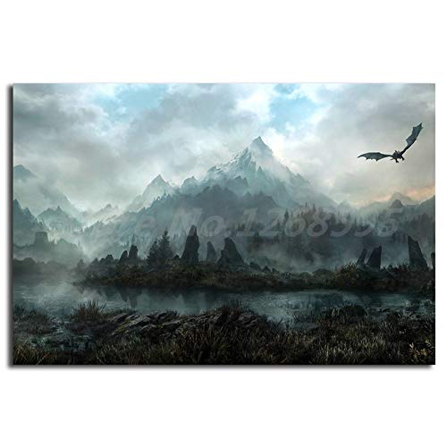 Canvas Wall Art Game Landscape Mountain Art Canvas Poster Painting Wall Picture Artwork Print Home Bedroom Decor