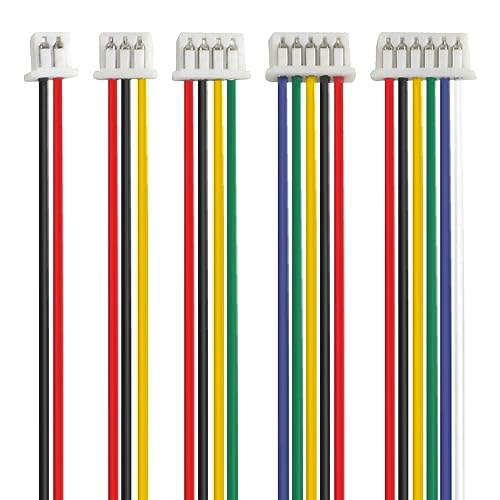 Kit 20 pzas Conectores JST 1.25mm 2p-6p con cable 100mm miniatura 6