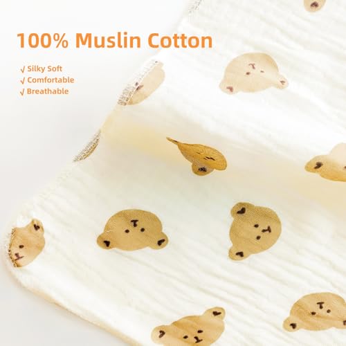 Image of Muslin Newborn Baby Swaddle Blanket 39.5 x 39.5 inches(100x100cm) Unisex Swaddling Wrap Soft Silky Muslin Swaddle Blankets Neutral Receiving Blanket for Newborn Babies Boys and Girls Large