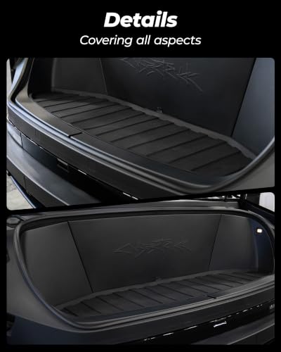 Image of 3W Tesla Cybertruck Pickup Trunk Mat Set 2023 2024 2025,TPE All Weather Custom Fit Pickup Frunk Mat Cargo Liner Set, Black