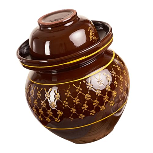 HEALEEP 製密封漬物容器 大容量斤対応 伝統的水封機能付き 家用ぬか漬け保存瓶 頑丈でコンパクトな漬物樽