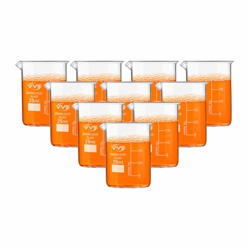 Image of VVS Borosilicate Glass Beaker 25ml pack of 10 of For School College, Lab Laboratry and professional use