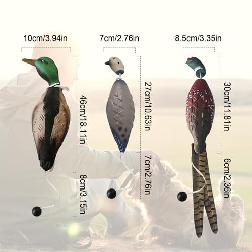YWNYT 3PCS Dog Training Dummy Bumper Dog Toy Pheasant Toy Retriever Training Floating Duck Toy for Hunting Retriever Dog